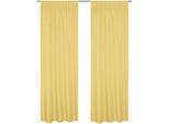 Vorhang HOME BASICS "MAITE" Gr. 4, gelb, B:135cm H:245cm, Polyester, Gardinen, Vorhang