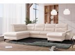 Wohnlandschaft SIT & MORE "Astoria U-Form", beige (creme), B:329cm H:91cm T:225cm, 100% Polyester, Sofas, Wohnlandschaft, wahlweise mit motorischer Relaxfunktion