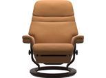 Relaxsessel STRESSLESS "Sunrise", braun (new caramel batick), B:88cm H:103cm T:78cm, Leder BATICK: BATICK ist ein leicht korrigiertes, durchgefärbtes und genarbtes Möbelleder, bei dem die meisten Unebenheiten und Spuren in der Regel entfernt wurden.;Leder PALOMA: PALOMA ist ein durchgefärbtes Semianilin-Möbelleder mit natürlicher Narbung.;ROHLEDER Stoff Q2 FARON: Ein fester zuverlässiger Bouclé mi