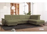 Wohnlandschaft SIT & MORE "Astoria U-Form", grün, B:329cm H:91cm T:225cm, 100% Polyester, Sofas, Wohnlandschaft, wahlweise mit motorischer Relaxfunktion