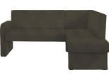 Eckbank HOME AFFAIRE "Umag", grün (khakifarben (arizona 4421)), B:190cm H:89cm T:140cm, Holzwerkstoff, Massivholz, Polyester, Sitzbänke, Eckbank, Sitz und Rücken gepolstert, verschiedene Qualitäten