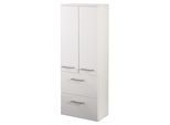 Midischrank WELLTIME "Porto", weiß, B:50cm H:130cm T:27cm, Holzwerkstoff, MDF, Schränke, Midischrank, Breite 50 cm, mit hochglänzenden Fronten