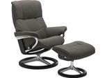 Relaxsessel STRESSLESS "Mayfair", grau (metal grau paloma), B:83cm H:102cm T:74cm, Leder BATICK: BATICK ist ein leicht korrigiertes, durchgefärbtes und genarbtes Möbelleder, bei dem die meisten Unebenheiten und Spuren in der Regel entfernt wurden.;Leder PALOMA: PALOMA ist ein durchgefärbtes Semianilin-Möbelleder mit natürlicher Narbung.;ROHLEDER Stoff Q2 FARON: Ein fester zuverlässiger Bouclé mit