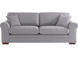 3-Sitzer HOME AFFAIRE "Broughton", silber, B:233cm H:92cm T:94cm, 100% Polyester, Sofas, 3-Sitzer, weicher Sitzkomfort, incl. 2 Zierkissen, Keder