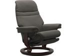 Relaxsessel STRESSLESS "Sunrise", grau (metal grau paloma), B:79cm H:103cm T:78cm, Leder BATICK: BATICK ist ein leicht korrigiertes, durchgefärbtes und genarbtes Möbelleder, bei dem die meisten Unebenheiten und Spuren in der Regel entfernt wurden.;Leder PALOMA: PALOMA ist ein durchgefärbtes Semianilin-Möbelleder mit natürlicher Narbung.;ROHLEDER Stoff Q2 FARON: Ein fester zuverlässiger Bouclé mit