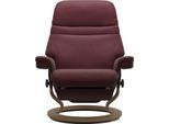 Relaxsessel STRESSLESS "Sunrise", rot (bordeaux batick), B:79cm H:103cm T:78cm, Leder BATICK: BATICK ist ein leicht korrigiertes, durchgefärbtes und genarbtes Möbelleder, bei dem die meisten Unebenheiten und Spuren in der Regel entfernt wurden.;Leder PALOMA: PALOMA ist ein durchgefärbtes Semianilin-Möbelleder mit natürlicher Narbung.;ROHLEDER Stoff Q2 FARON: Ein fester zuverlässiger Bouclé mit ein