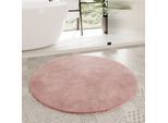 Badematte HOMIE LIVING "Porto Azzurro", rosa (puder rosa), H:30mm, Polyester, Badematten, Badematte, Badteppich, uni, rechteckig & rund, waschbar, Badezimmerteppich