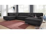 Wohnlandschaft DOMO COLLECTION "Aversa U-Form", braun (espresso), B:364cm H:83cm T:201cm, Luxus-Microfaser (100% Polyester);Struktur (100% Polyester);Struktur weich (100% Polyester), Sofas, Wohnlandschaft, wahlweise mit Bettfunktion, frei im Raum stellbar