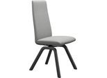 Polsterstuhl STRESSLESS "Laurel", grau (grau dinamica, schwarz), B:49cm H:105cm T:60cm, Microfaser DINAMICA (88% Polyester, 12% Polyurethan), Stühle, Polsterstuhl, High Back, Größe M, mit schräggestellten Beinen in Schwarz