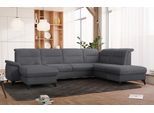 Wohnlandschaft SIT & MORE "Astoria U-Form", grau (anthrazit), B:329cm H:91cm T:225cm, 100% Polyester, Sofas, Wohnlandschaft, wahlweise mit motorischer Relaxfunktion