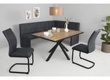 Essgruppe HELA "SPREE", braun (artisan eiche, schwarz, vt anthrazit, vintage anthrazit), Microfaser, linksbündig, Sitzmöbel-Sets, Essgruppe, Esstisch 140x90 cm mit Dickkante, Microfaserbezug