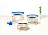 Beistelltisch KAYOOM "Laudatio Beistelltisch-Set, Beistelltische im 3er-Set,Gitteroptik", blau (blau, grau, weiß), B:40cm H:26cm T:50cm, Eisen, Tische, Beistelltisch, 3er-Set, vielfältig einsetzbar, aktuelle Farben
