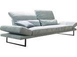 3-Sitzer 3C CANDY "Mallow Designsofa mit Komfortfunktionen, modern und bequem", grün (mint), B:258cm H:83cm T:103cm, 100% Polyester, Sofas, 3-Sitzer, Verstellbare Armlehne und Kopfteil, manuelle Sitztiefenverstellung