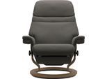 Relaxsessel STRESSLESS "Sunrise", grau (metal grau paloma), B:88cm H:103cm T:78cm, Leder BATICK: BATICK ist ein leicht korrigiertes, durchgefärbtes und genarbtes Möbelleder, bei dem die meisten Unebenheiten und Spuren in der Regel entfernt wurden.;Leder PALOMA: PALOMA ist ein durchgefärbtes Semianilin-Möbelleder mit natürlicher Narbung.;ROHLEDER Stoff Q2 FARON: Ein fester zuverlässiger Bouclé mit