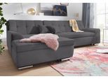 Ecksofa DOMO COLLECTION "Aversa, moderne Steppung, geschwungene Armlehnen, Breite 267cm", schwarz (pepper), B:267cm H:83cm T:178cm, Struktur weich (100% Polyester);Luxus-Microfaser (100% Polyester);Struktur (100% Polyester), Sofas, Ecksofa, L-Form, wahlweise mit Bettfunktion