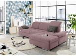 Ecksofa "SO4100 V", lila (flieder), B:284cm H:80cm T:190cm, SET ONE BY MUSTERRING, Sofas, Ecksofa, mit verstellbaren Kopfteilen, wahlweise mit Funktionen, Cord-Bezug