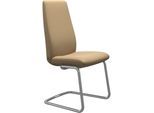 Polsterstuhl STRESSLESS "Laurel", beige (sand paloma, chrom glänzend), B:53cm H:105cm T:60cm, Leder PALOMA: PALOMA ist ein durchgefärbtes Semianilin-Möbelleder mit natürlicher Narbung., Stühle, Polsterstuhl, High Back, Größe L, mit Beinen aus Stahl in Chrom glänzend