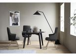 Polsterstuhl STRESSLESS "Laurel", schwarz (schwarz batick, walnuss), B:58cm H:105cm T:60cm, Leder BATICK: BATICK ist ein leicht korrigiertes, durchgefärbtes und genarbtes Möbelleder, bei dem die meisten Unebenheiten und Spuren in der Regel entfernt wurden., Stühle, Polsterstuhl, High Back mit Armlehne, Größe L, schräggestellte Beine in Walnuss