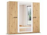 Drehtürenschrank RAUCH "Kleiderschrank Schrank Garderobe Garderobenschrank Stauraumwunder MODI", weiß (eiche artisan, weiß), B:226cm H:210cm T:54cm, Holzwerkstoff, Schränke, Drehtürenschrank, optional mit Spiegel MADE IN GERMANY