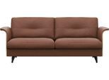 2,5-Sitzer FLEXLUX "Glow Sofa, Couch", braun (old chesnut braun), B:191cm H:81cm T:91cm, 100% Echteder, Sofas, 2 5-Sitzer, Premium-Sitz: Kaltschaum & Federkern, Arml. geölte Eiche, Fuß Alu