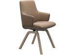 Polsterstuhl STRESSLESS "Laurel", braun (almond paloma, walnuss), B:58cm H:92cm T:59cm, Leder PALOMA: PALOMA ist ein durchgefärbtes Semianilin-Möbelleder mit natürlicher Narbung., Stühle, Polsterstuhl, Low Back mit Armlehne, Größe L, mit schräggestellten Beinen in Walnuss