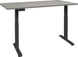 Schreibtisch MÄUSBACHER "Big System Office", grau (schwarz matt, beton, schwarz matt, beton), B:140cm, Tische, Schreibtisch, Breite 140 cm, elektrisch höhenverstellbar