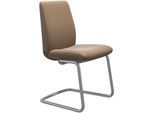 Polsterstuhl STRESSLESS "Laurel", braun (almond paloma, schwarz matt), B:53cm H:92cm T:59cm, Leder PALOMA: PALOMA ist ein durchgefärbtes Semianilin-Möbelleder mit natürlicher Narbung., Stühle, Polsterstuhl, Low Back, Größe L, mit Beinen aus Stahl in Schwarz matt