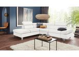 Ecksofa EXXPO - SOFA FASHION "Fiji, L-Form", weiß (altweiß), B:272cm H:98cm T:232cm, Luxus-Kunstleder;Webstoff (100% Polyester);Webvelours (100% Polyester), Sofas, Ecksofa, mit Kopf- bzw. Rückenverstellung, wahlweise mit Bettfunktion