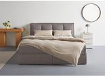 Boxspringbett "Addyson", grau (elephant), B:190cm L:230cm, 100% Polyester, LEGER HOME BY LENA GERCKE, Komplettbetten, Boxspringbett, Boxspringbett inkl. Topper, 2 Matratzen
