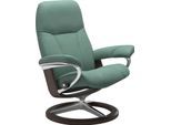 Relaxsessel STRESSLESS "Consul", grün (aqua grün paloma), B:78cm H:97cm T:70cm, Leder BATICK: BATICK ist ein leicht korrigiertes, durchgefärbtes und genarbtes Möbelleder, bei dem die meisten Unebenheiten und Spuren in der Regel entfernt wurden.;Leder PALOMA: PALOMA ist ein durchgefärbtes Semianilin-Möbelleder mit natürlicher Narbung.;ROHLEDER Stoff Q2 FARON: Ein fester zuverlässiger Bouclé mit ein