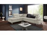 Ecksofa EXXPO - SOFA FASHION "Fiji, L-Form", beige, B:272cm H:98cm T:232cm, Luxus-Kunstleder;Webstoff (100% Polyester);Webvelours (100% Polyester), Sofas, Ecksofa, mit Kopf- bzw. Rückenverstellung, wahlweise mit Bettfunktion