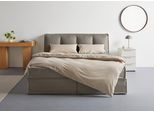 Boxspringbett "Addyson", grau (stone), B:170cm L:230cm, 100% POLYESTER (PES), LEGER HOME BY LENA GERCKE, Komplettbetten, Boxspringbett, Boxspringbett inkl. Topper, 2 Matratzen
