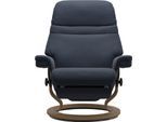 Relaxsessel STRESSLESS "Sunrise", blau (oxford blau paloma), B:79cm H:103cm T:78cm, Leder BATICK: BATICK ist ein leicht korrigiertes, durchgefärbtes und genarbtes Möbelleder, bei dem die meisten Unebenheiten und Spuren in der Regel entfernt wurden.;Leder PALOMA: PALOMA ist ein durchgefärbtes Semianilin-Möbelleder mit natürlicher Narbung.;ROHLEDER Stoff Q2 FARON: Ein fester zuverlässiger Bouclé mit