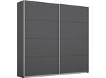 Schwebetürenschrank OTTO HOME "Kleiderschrank Schrank Garderobe Schlafzimmerschrank THANOS", grau (graumetallic), B:181cm H:229cm T:62cm, Holzwerkstoff, Schränke, Schwebetürenschrank, Optional mit Spiegel, Metall-Griffleisten alufarben MADE IN GERMANY