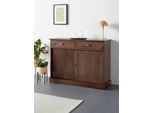 Sideboard OTTO HOME "Schröder", braun, B:114cm H:85cm T:40cm, FSC-zertifiziertes Massivholz, Sideboards, Sideboard, Kommode, 2 Schiebetüren, 2 Schubkasten, aus massivem Kiefernholz