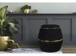 Sitzhocker KAYOOM "Hocker Doric, trendiger Look, ästhetische Farbgebung, schöne Steppung", schwarz (schwarz, gold), B:51,5cm H:53cm T:51,5cm, Bezug: 50% Baumwolle 50% Acryl / Korpus: Pappelholz, Hocker, Sitzhocker, komfortabel, hochqualitativ, pflegeleicht, in vielen Räumen zuhause