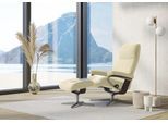 Relaxsessel STRESSLESS "View", beige (vanilla paloma), B:91cm H:110cm T:85cm, Leder PALOMA: PALOMA ist ein durchgefärbtes Semianilin-Möbelleder mit natürlicher Narbung., Sessel, Relaxsessel, mit Cross Base, Größe S, M & L, Holzakzent Wenge