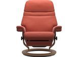 Relaxsessel STRESSLESS "Sunrise", rot (henna batick), B:79cm H:103cm T:78cm, Leder BATICK: BATICK ist ein leicht korrigiertes, durchgefärbtes und genarbtes Möbelleder, bei dem die meisten Unebenheiten und Spuren in der Regel entfernt wurden.;Leder PALOMA: PALOMA ist ein durchgefärbtes Semianilin-Möbelleder mit natürlicher Narbung.;ROHLEDER Stoff Q2 FARON: Ein fester zuverlässiger Bouclé mit einem