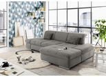 Ecksofa "SO4100 V", grau, B:284cm H:80cm T:190cm, SET ONE BY MUSTERRING, Sofas, Ecksofa, mit verstellbaren Kopfteilen, wahlweise mit Funktionen, Cord-Bezug
