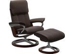 Relaxsessel STRESSLESS "Admiral", braun (braun batick), B:84cm H:100cm T:73cm, Leder BATICK: BATICK ist ein leicht korrigiertes, durchgefärbtes und genarbtes Möbelleder, bei dem die meisten Unebenheiten und Spuren in der Regel entfernt wurden., Sessel, Relaxsessel, mit Signature Base, Größe M & L, Gestell Braun