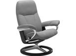 Relaxsessel STRESSLESS "Consul", grau (wild dove batick), B:82cm H:102cm T:72cm, Leder BATICK: BATICK ist ein leicht korrigiertes, durchgefärbtes und genarbtes Möbelleder, bei dem die meisten Unebenheiten und Spuren in der Regel entfernt wurden.;Leder PALOMA: PALOMA ist ein durchgefärbtes Semianilin-Möbelleder mit natürlicher Narbung.;ROHLEDER Stoff Q2 FARON: Ein fester zuverlässiger Bouclé mit ei