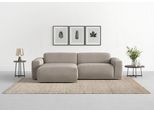 Ecksofa TRENDMANUFAKTUR "Braga, mit hochwertigem Kaltschaum, L-Form, Japandi-Design", grau (taupe grau), B:255cm H:72cm T:160cm, 100% Polyester, Sofas, Ecksofa, modernes Sofa, Couch mit hohem Sitzkomfort, 255/72/160 cm (B/H/T)