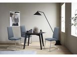 Polsterstuhl STRESSLESS "Laurel", blau (sparrow blau paloma, chrom glänzend), B:53cm H:105cm T:60cm, Leder PALOMA: PALOMA ist ein durchgefärbtes Semianilin-Möbelleder mit natürlicher Narbung., Stühle, Polsterstuhl, High Back, Größe M, mit Beinen aus Stahl in Chrom glänzend