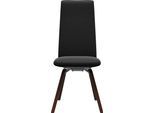 Polsterstuhl STRESSLESS "Laurel", schwarz (schwarz paloma, walnuss), B:49cm H:105cm T:60cm, Leder PALOMA: PALOMA ist ein durchgefärbtes Semianilin-Möbelleder mit natürlicher Narbung., Stühle, Polsterstuhl, High Back, Größe M, mit schräggestellten Beinen in Walnuss