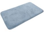 Badematte HOMIE LIVING "Porto Azzurro", blau (rauch blau), H:30mm, Polyester, Badematten, Badematte, Badteppich, uni, rechteckig & rund, waschbar, Badezimmerteppich