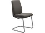 Polsterstuhl STRESSLESS "Laurel", grau (metal grau paloma, schwarz matt), B:53cm H:92cm T:59cm, Leder PALOMA: PALOMA ist ein durchgefärbtes Semianilin-Möbelleder mit natürlicher Narbung., Stühle, Polsterstuhl, Low Back, Größe L, mit Beinen aus Stahl in Schwarz matt
