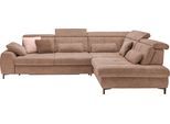 Ecksofa "SO 3400 Sitzhöhe 47cm oder 49cm, Sitztiefe verstellbar, B/T 317/220 cm", braun (famosa siena), B:317cm H:84cm T:220cm, 100% Polyester, SET ONE BY MUSTERRING, Sofas, Ecksofa, Kaltschaumpolsterung, Flachgewebe, whlw. mit Funktionen, Sitzhöhe 47