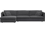 Ecksofa FLEXLUX "Lovane", grau (dervit grau), B:323cm H:84cm T:183cm, 100% Polyester, Sofas, Ecksofa, Weich & anschmiegsam, große Sitztiefe auf Kaltschaum, Dekokissen inkl.