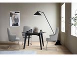 Polsterstuhl STRESSLESS "Laurel", grau (wild dove batick, schwarz matt), B:58cm H:105cm T:60cm, Leder BATICK: BATICK ist ein leicht korrigiertes, durchgefärbtes und genarbtes Möbelleder, bei dem die meisten Unebenheiten und Spuren in der Regel entfernt wurden., Stühle, Polsterstuhl, High Back mit Armlehne, Größe L, mit Beinen aus Stahl in Schwarz matt