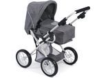 Kombi-Puppenwagen CHIC2000 "Leni", grau (jeans grau), Puppenwagen, KinderB:37cm H:68cm T:64cm, Kunststoff, Metall, Stoff, Kombi-Puppenwagen, mit herausnehmbarer Tragetasche, B:37cm H:68cm T:64cm